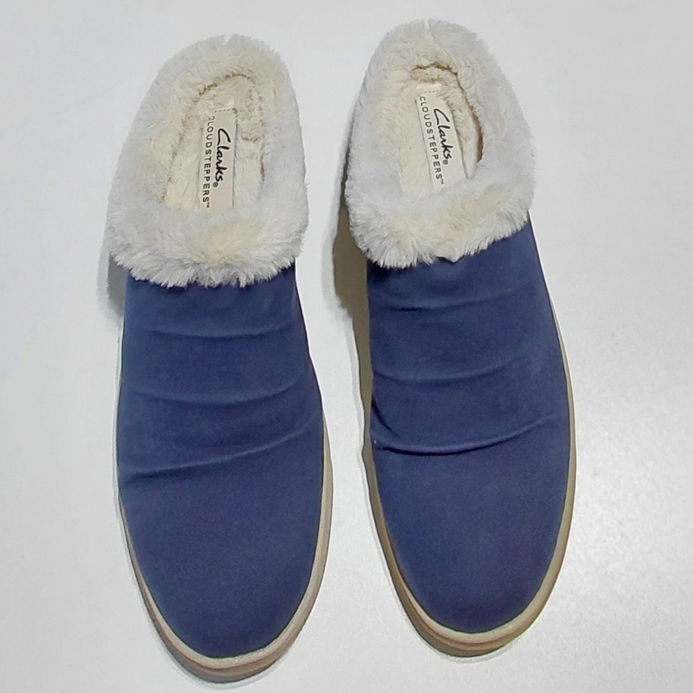 CLARKS CLOUDSTEPPER  Women's Navy Breezewillow Mule Clogs Size 8.5M